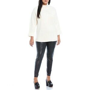 NWT Vince Camuto Ponte Coated Leggings in Black Sz. 3X